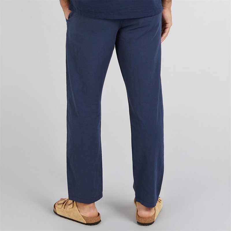 JACK & JONES Mens Kane Paros Linen Blend Trousers Navy Blazer - Image 2