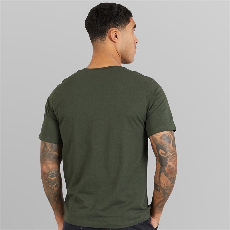 JACK & JONES Mens Brandy Five Pack T-Shirts Black/White/Duffle Bag/Navy Blazer/Glazier Grey - Image 3