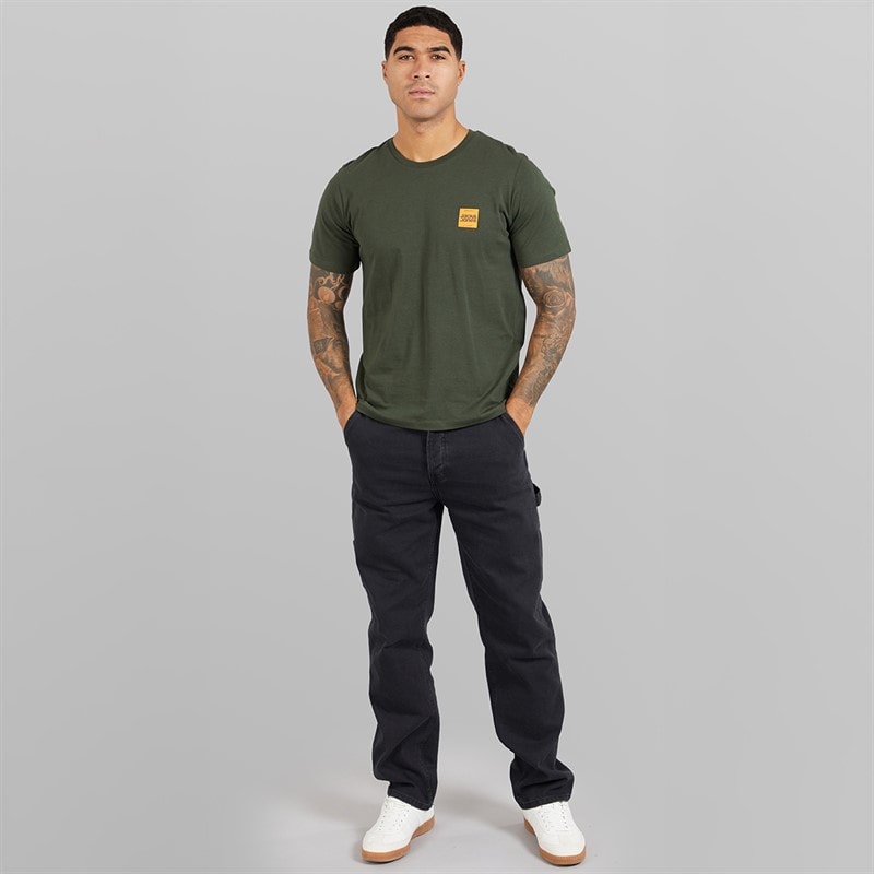 JACK & JONES Mens Brandy Five Pack T-Shirts Black/White/Duffle Bag/Navy Blazer/Glazier Grey - Image 4