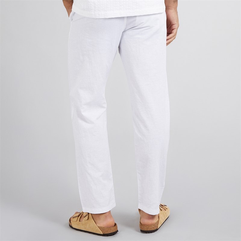 JACK & JONES Mens Kane Paros Linen Blend Trousers White - Image 2
