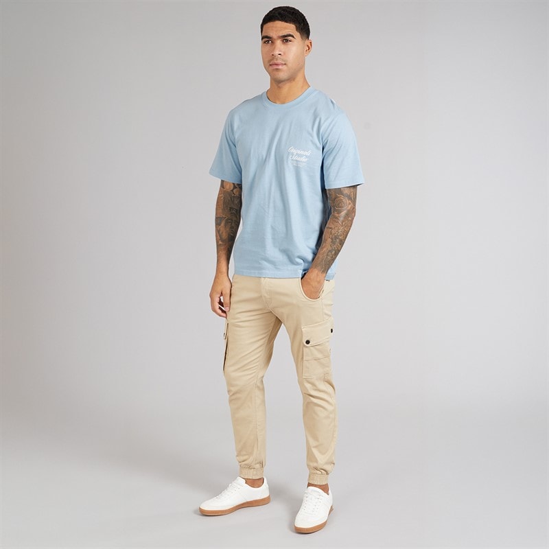 JACK & JONES Mens Norrebro Typo T-Shirt Skyway - Image 3