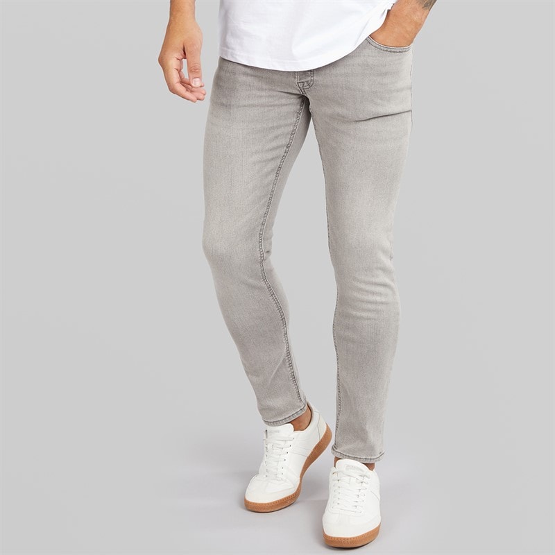 JACK & JONES Mens Glenn Original 333 Slim Fit Jeans Grey Denim
