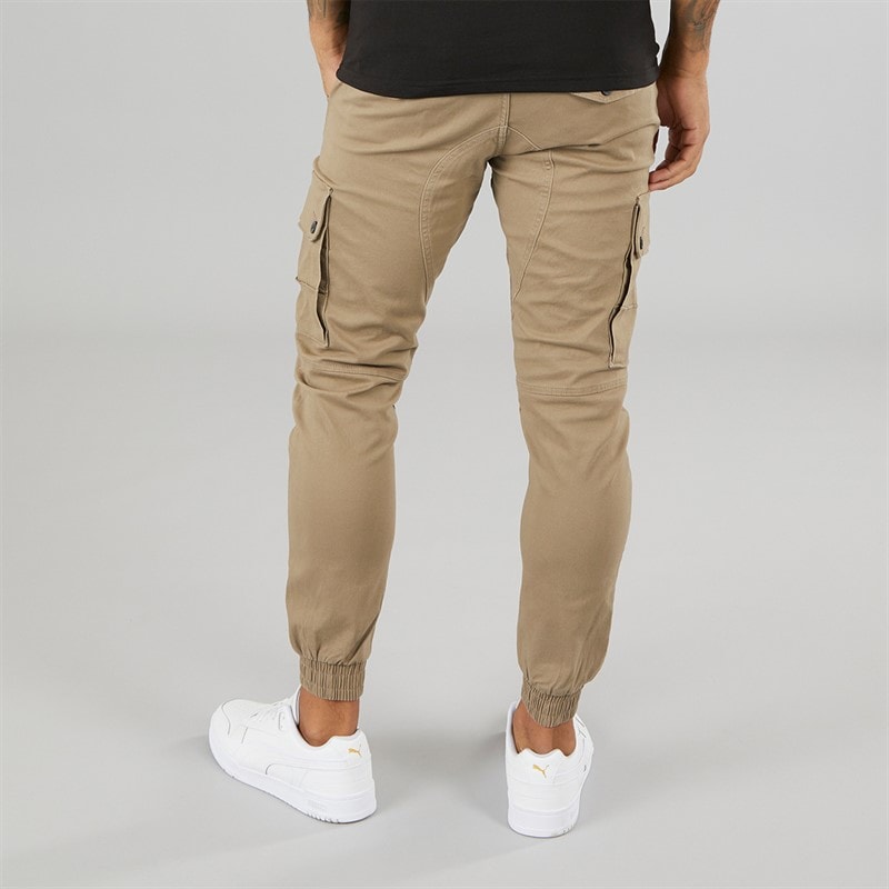 JACK & JONES Mens Paul Warner Akm 111 Cargo Pants Brown - Image 2