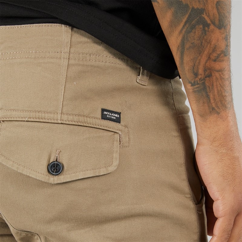 JACK & JONES Mens Paul Warner Akm 111 Cargo Pants Brown - Image 3
