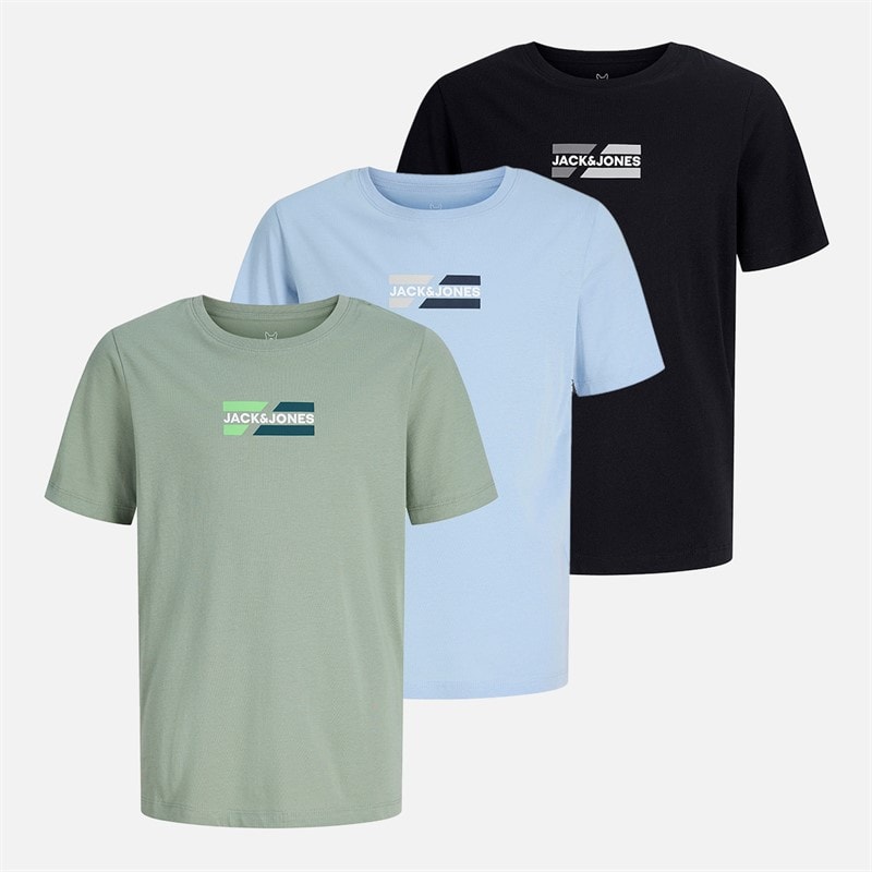 JACK & JONES Boys Corp Three Pack T-Shirts Cashmere Blue