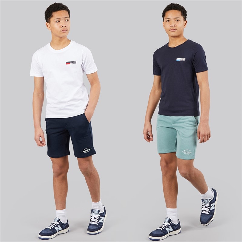 JACK & JONES Boys Corp Play1 Two Pack T-Shirts Navy Blazer - Image 3