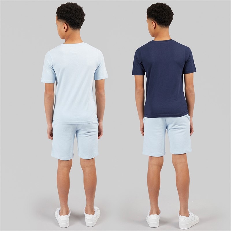JACK & JONES Boys Beau 2 Pack T-Shirts and Shorts Set Cashmere Blue - Image 2