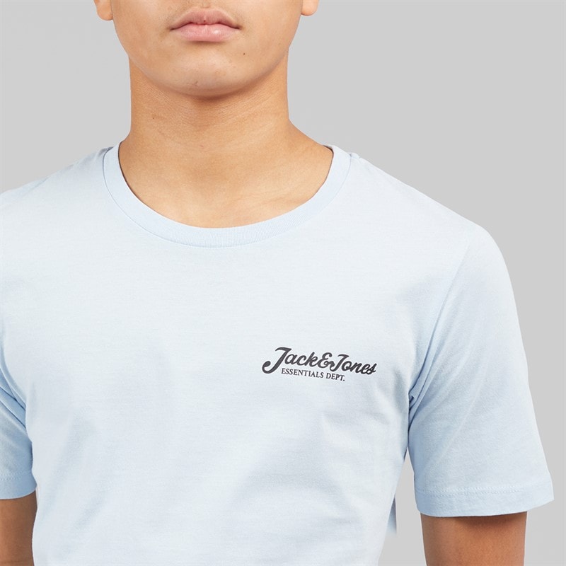JACK & JONES Boys Beau 2 Pack T-Shirts and Shorts Set Cashmere Blue - Image 3