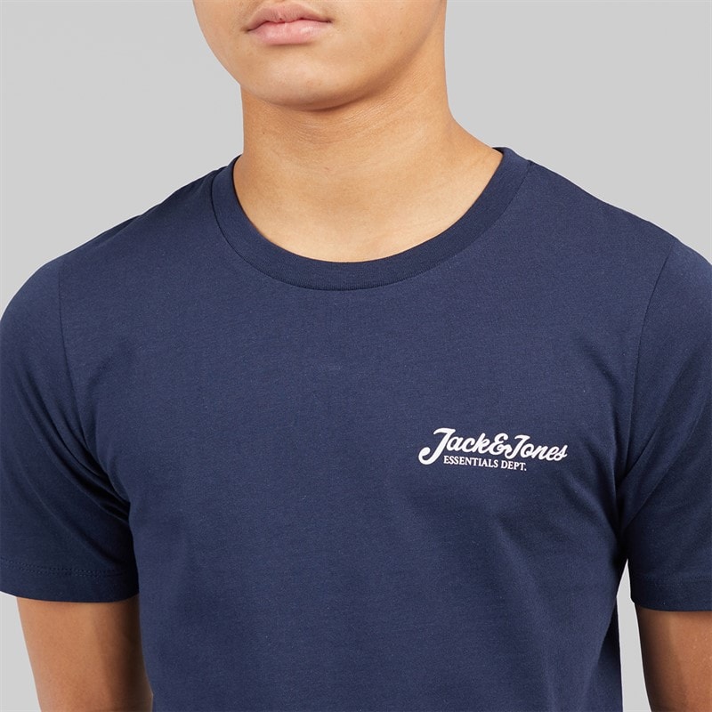 JACK & JONES Boys Beau 2 Pack T-Shirts and Shorts Set Cashmere Blue - Image 4