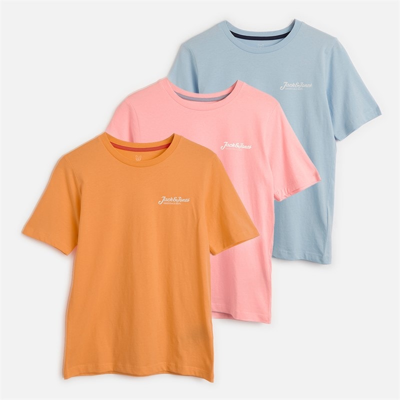 JACK & JONES Boys Beau Three Pack T-Shirts Quartz Pink
