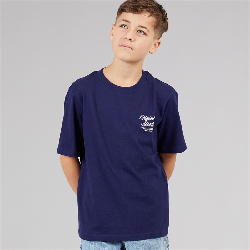 JACK & JONES Boys Norrebro T-Shirt Ocean Cavern - Image 2