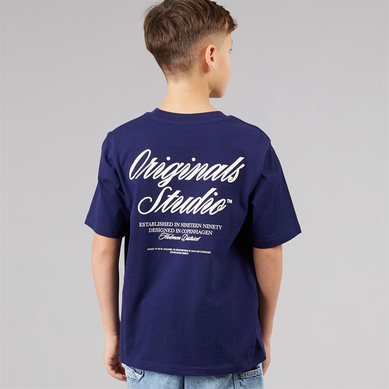 JACK & JONES Boys Norrebro T-Shirt Ocean Cavern - Image 3
