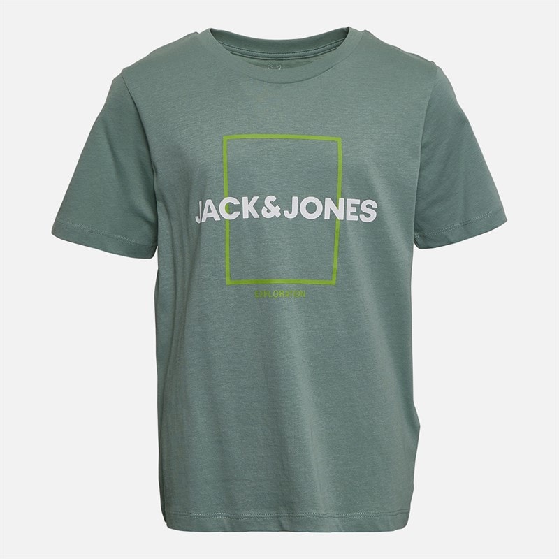 JACK & JONES Boys Casper Five Pack T-Shirts Iceberg Green - Image 2