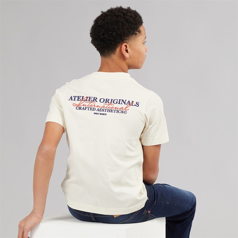 JACK & JONES Boys Islington T-Shirt Antique White
