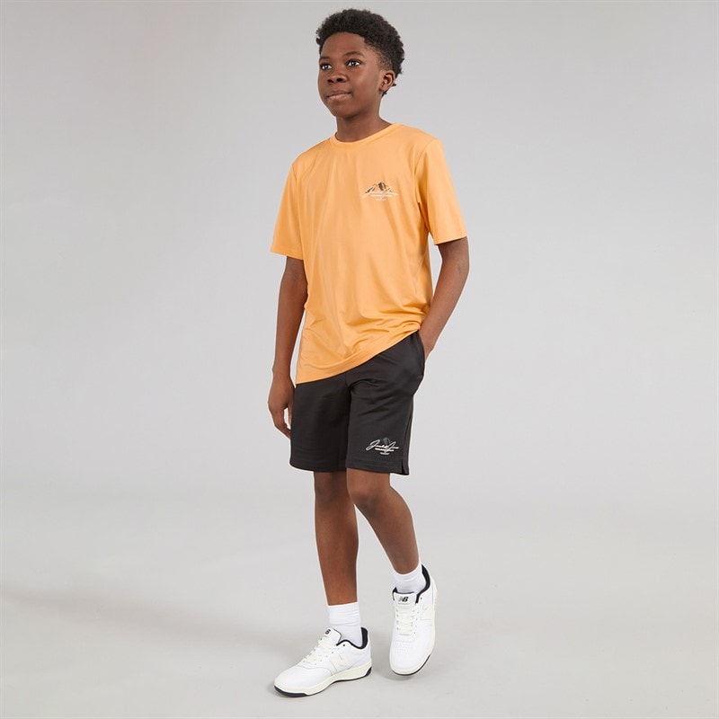 JACK & JONES Boys Mountain Tech T-Shirt And Shorts Set Peach Cobbler - Image 4