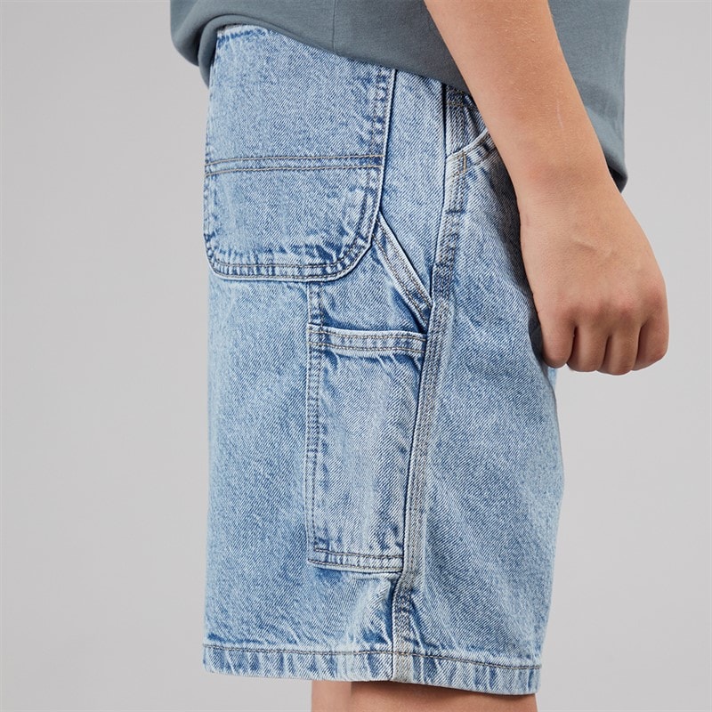 JACK & JONES Boys Tony SQ 234 Carpenter Shorts Blue Denim - Image 3