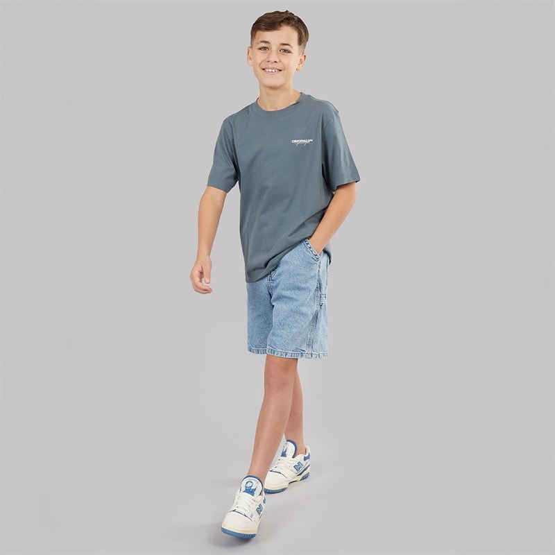 JACK & JONES Boys Tony SQ 234 Carpenter Shorts Blue Denim - Image 4