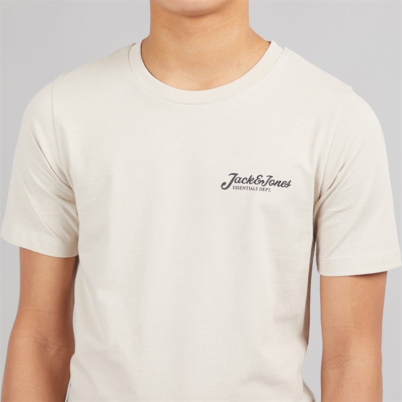 JACK & JONES Boys Beau T-Shirt And Shorts Set Moonbeam - Image 3