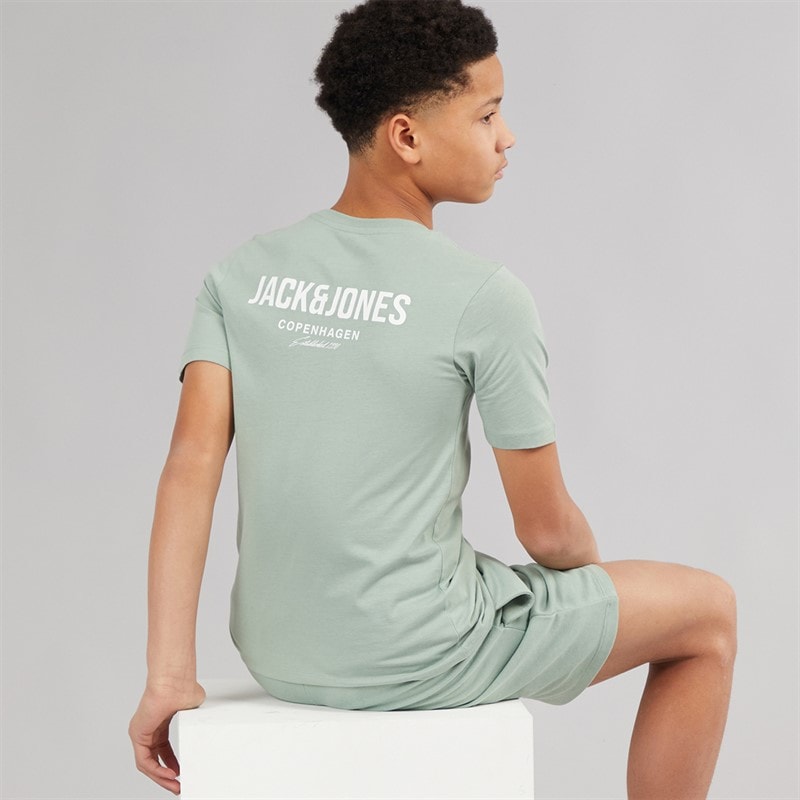JACK & JONES Boys Jeff Orion T-Shirt And Shorts Set Iceberg Green