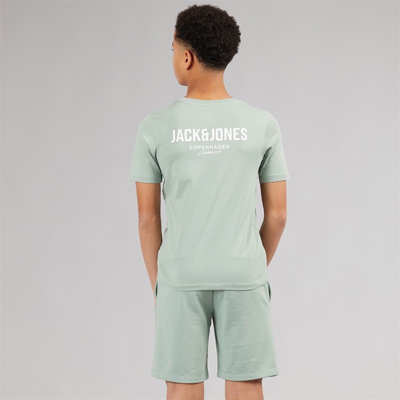 JACK & JONES Boys Jeff Orion T-Shirt And Shorts Set Iceberg Green - Image 3