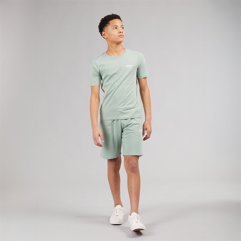 JACK & JONES Boys Jeff Orion T-Shirt And Shorts Set Iceberg Green - Image 4