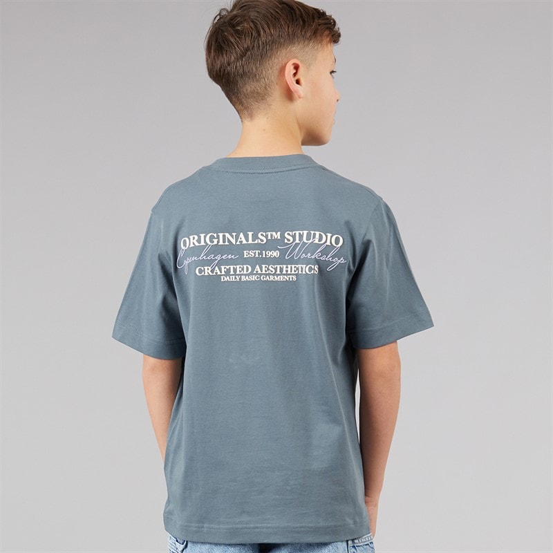 JACK & JONES Boys Islington T-Shirt Stormy Weather - Image 3