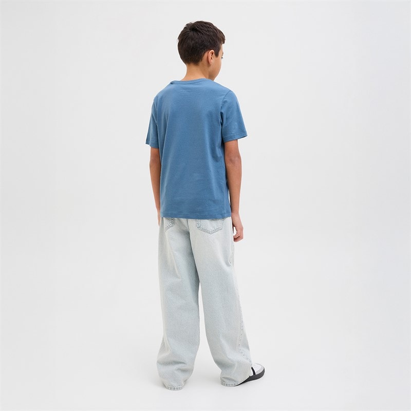 JACK & JONES Boys Origin Wide Leg Jeans Blue Denim - Image 2