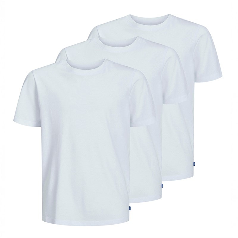 JACK & JONES Boys Organic Three Pack T-Shirts White - Image 1