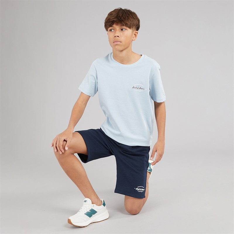 JACK & JONES Boys Brandon T-Shirt And Shorts Set Celestial Blue - Image 4