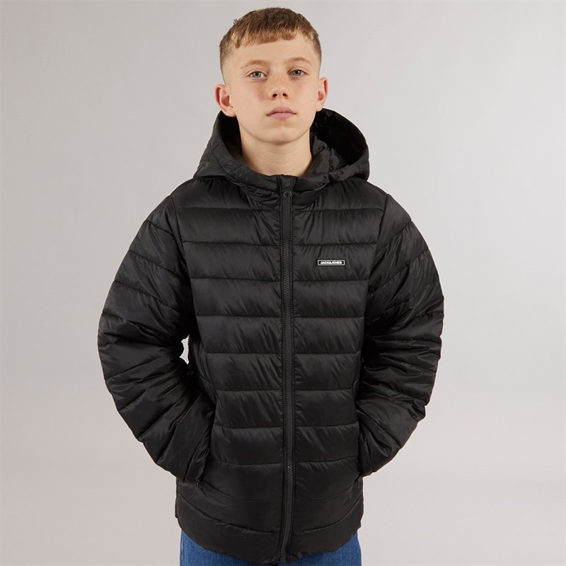 JACK & JONES Boys Logan Puffer Jacket Black - Image 1