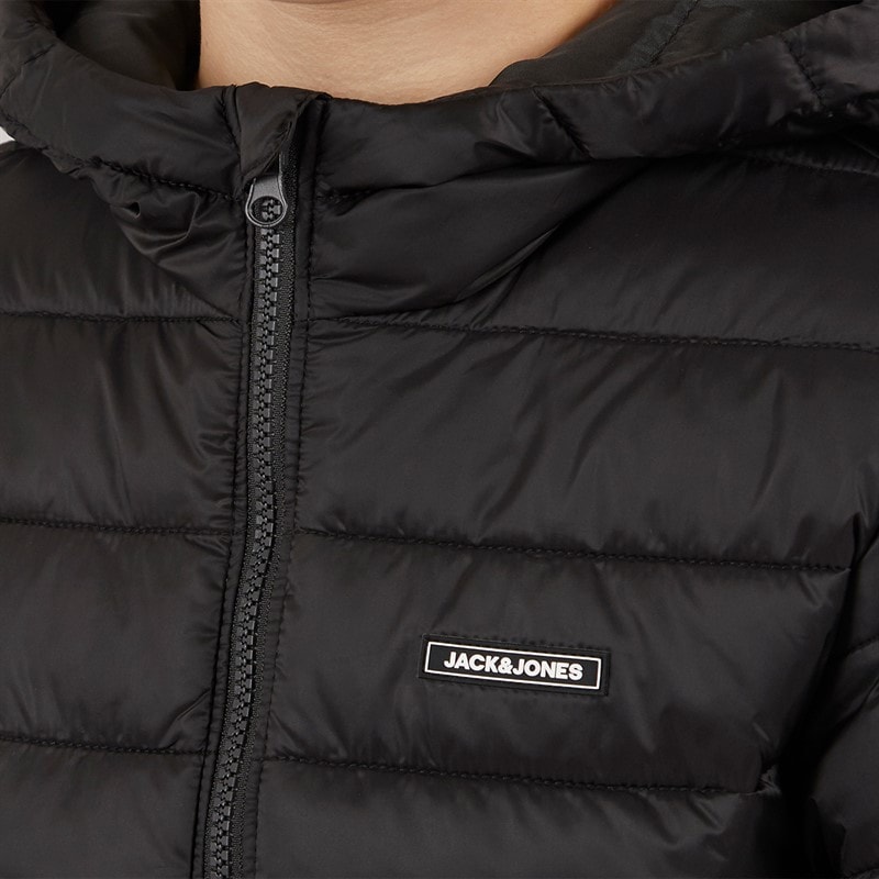 JACK & JONES Boys Logan Puffer Jacket Black - Image 3