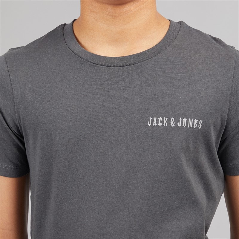 JACK & JONES Boys Kai T-Shirt And Shorts Set Asphalt - Image 3