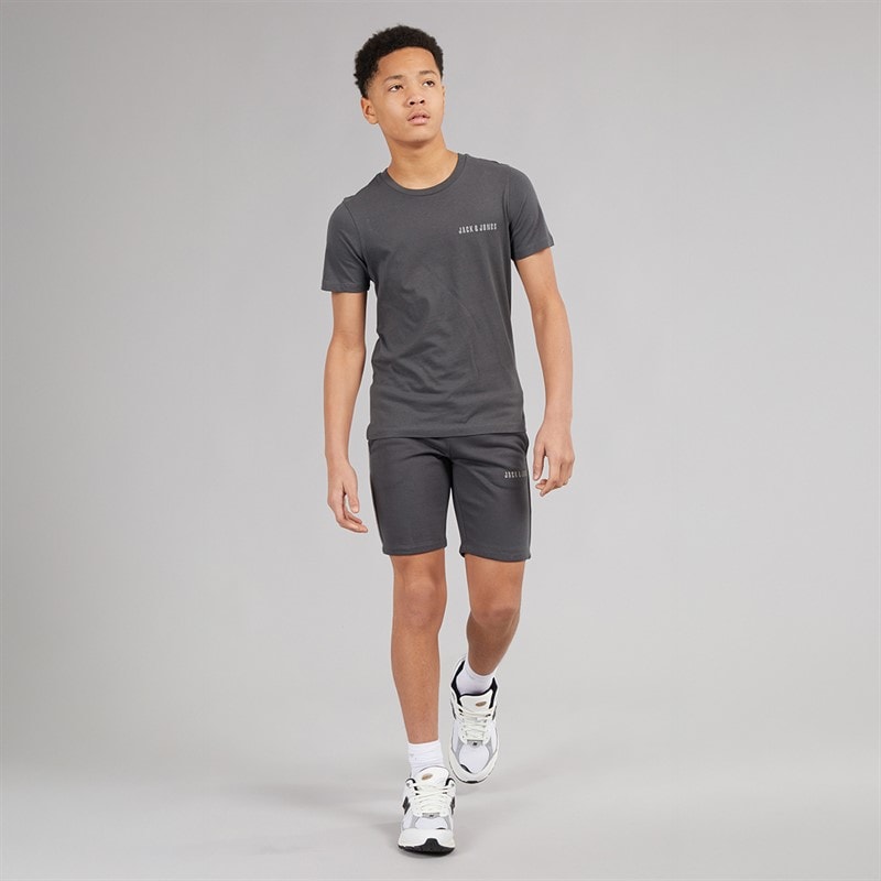 JACK & JONES Boys Kai T-Shirt And Shorts Set Asphalt - Image 4