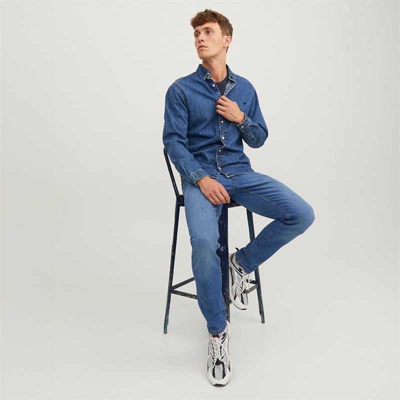 JACK & JONES Mens Glenn Original SQ 223 Noos Jeans Blue Denim - Image 3