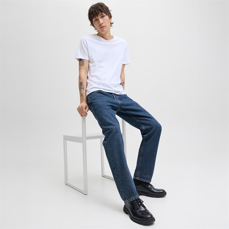 JACK & JONES Mens Chris Original SQ 061 Jeans Blue Denim - Image 4