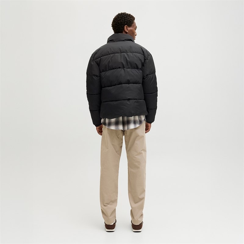 JACK & JONES Mens Maze Puffer Collar Jacket Black - Image 2