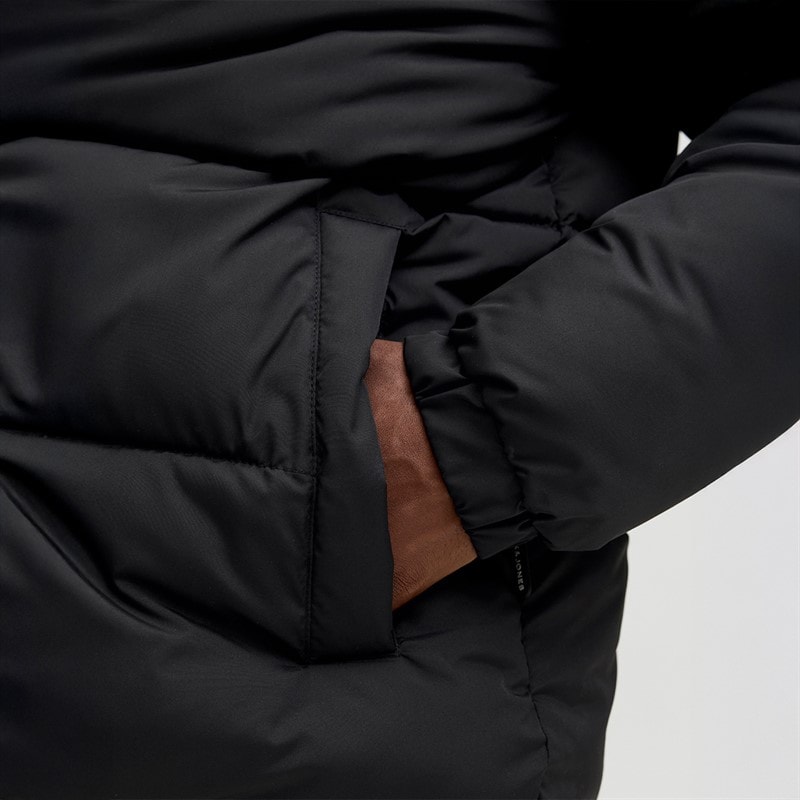 JACK & JONES Mens Maze Puffer Collar Jacket Black - Image 3