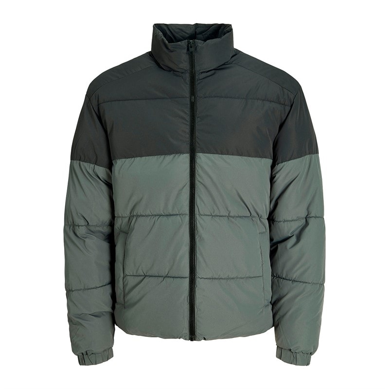 JACK & JONES Mens Maze Puffer Collar Jacket Castlerock