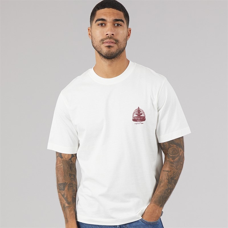 JACK & JONES Mens Maine Back Print T-Shirt Cloud Dancer - Image 2