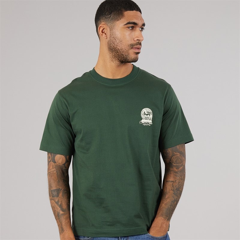 JACK & JONES Mens Maine Back Print T-Shirt Sycamore - Image 2