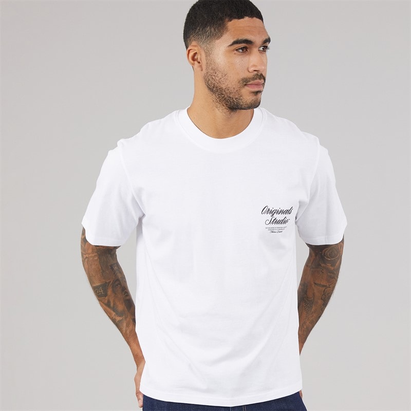 JACK & JONES Mens Norrebro T-Shirt Bright White - Image 2