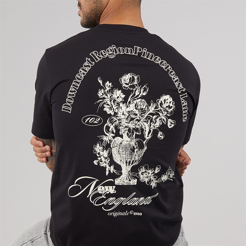 JACK & JONES Mens Maine Back Print T-Shirt Black - Image 5