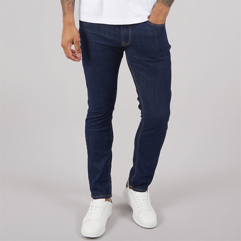 JACK & JONES Mens Glenn Original Slim Fit Jeans Dark Blue