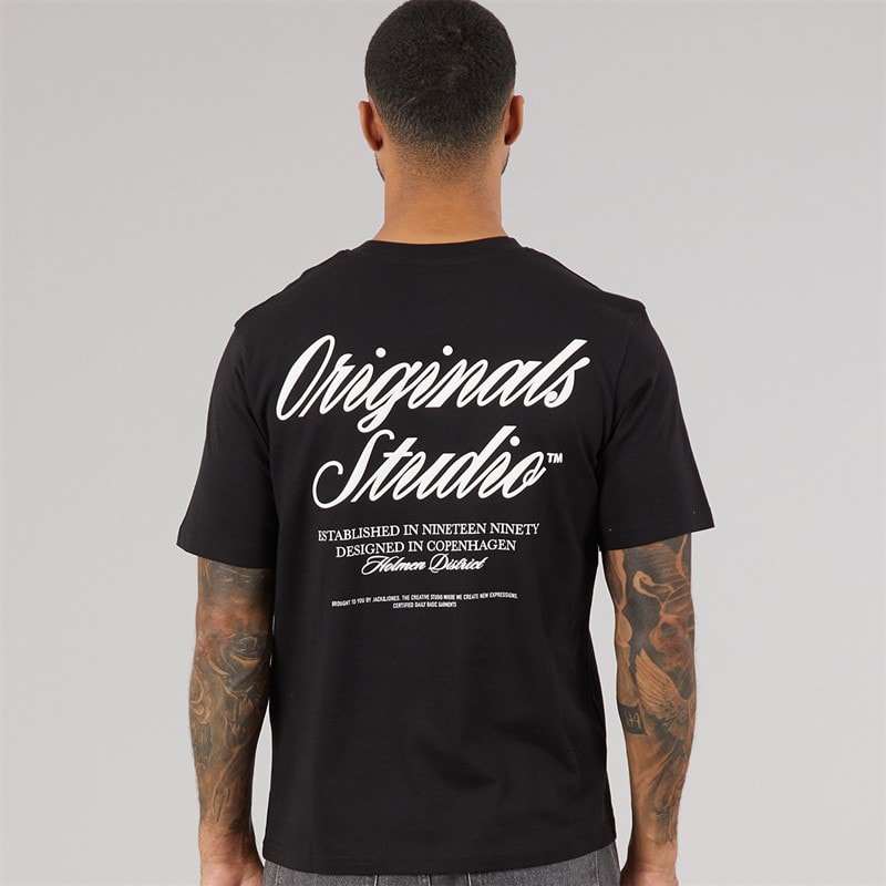 JACK & JONES Mens Norrebro T-Shirt Black - Image 3