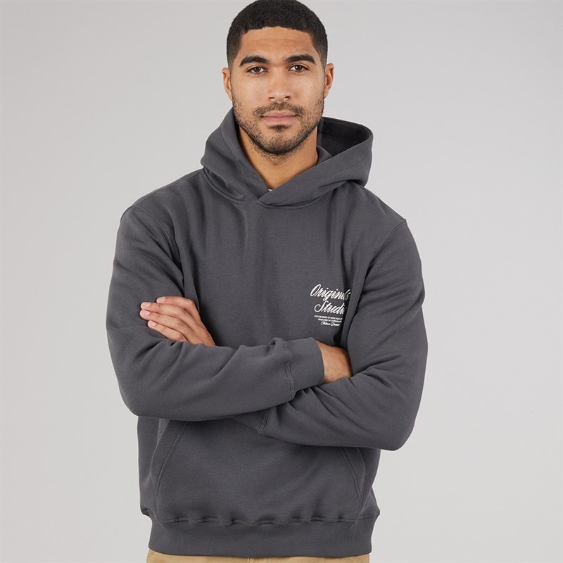 JACK & JONES Mens Norrebro Hoodie Asphalt - Image 2