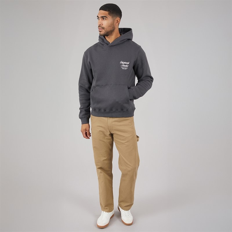 JACK & JONES Mens Norrebro Hoodie Asphalt - Image 4