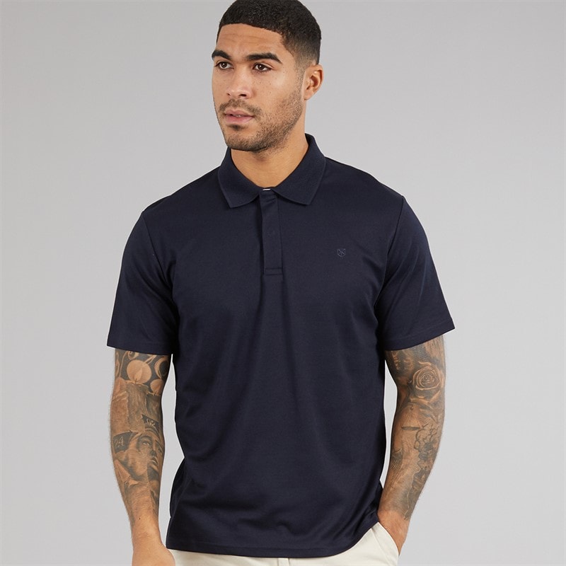 JACK & JONES Mens Crodney Polo Shirt Night Sky