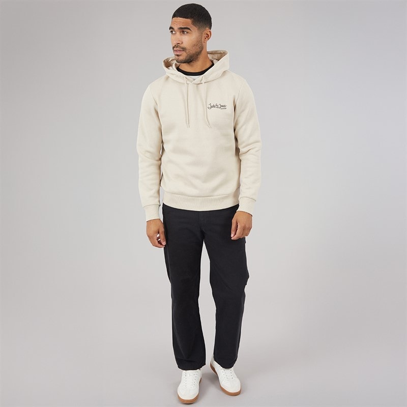 JACK & JONES Mens Yuki Front Hoodie Moonbeam - Image 4
