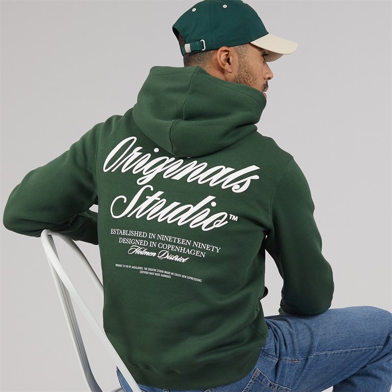 JACK & JONES Mens Norrebro Hoodie Sycamore - Image 1