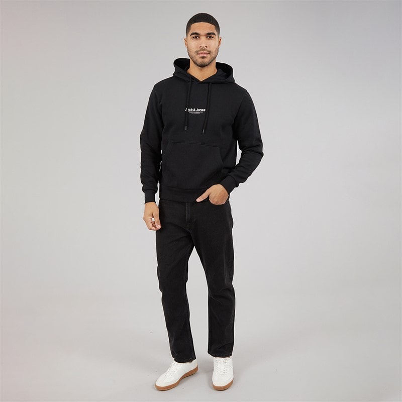 JACK & JONES Mens Vesterbro Hoodie Black - Image 3